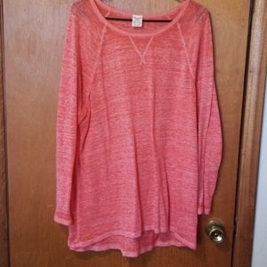 Pink heathered lightweight long sleeve shirt